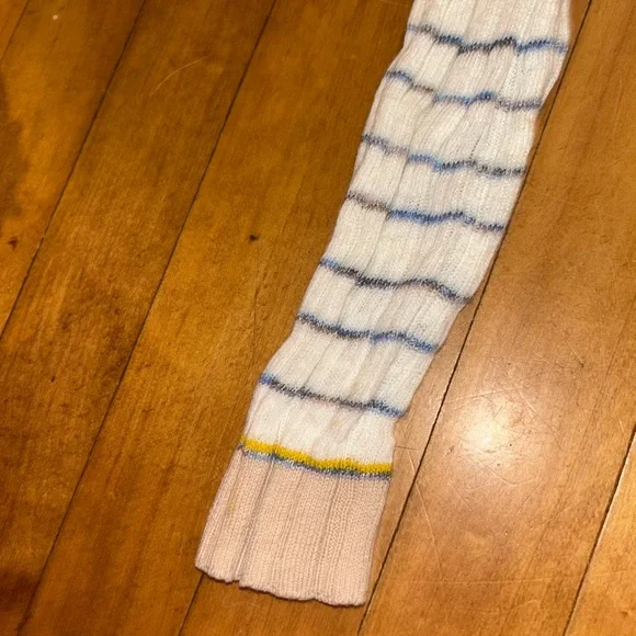 Free People Cream and Blue Striped Collared Cardigan XL NWT - Picture 6 of 6